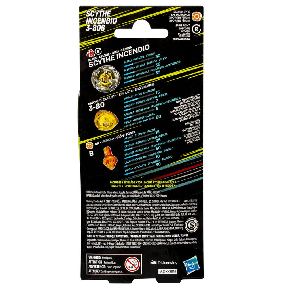 Beyblade X: Hasbro - Scythe Incendio 3-80B