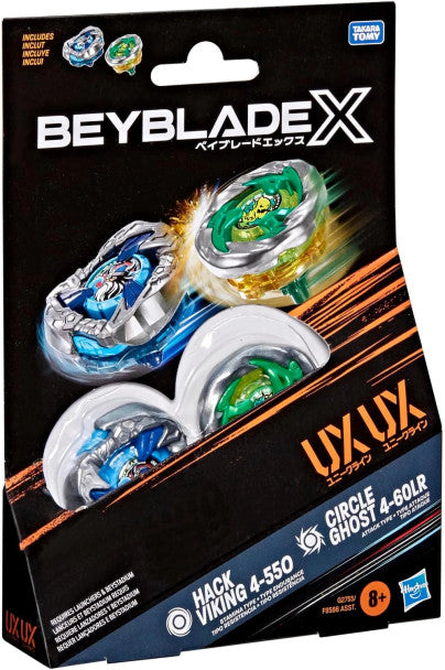 Beyblade X: Hasbro - Circle Ghost 4-60LR UX & Hack Viking 4-55O UX