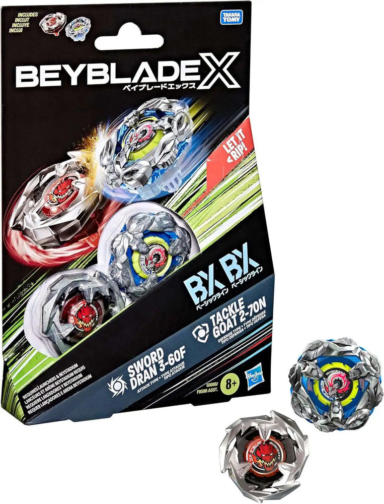 Beyblade X: Hasbro - Sword Dran 3-60F & Tackle Goat 2-70N Dual Pack Set