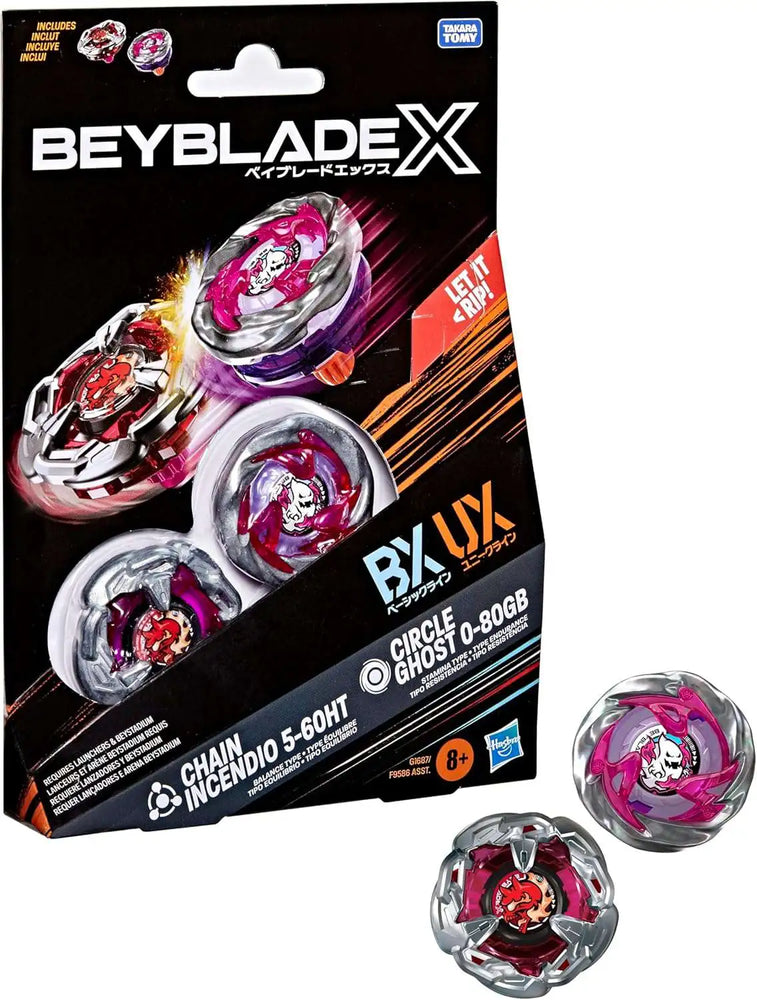 Beyblade X: Hasbro - Chain Incendio 5-60HT & Circle Ghost 0-80GB Dual Pack Set