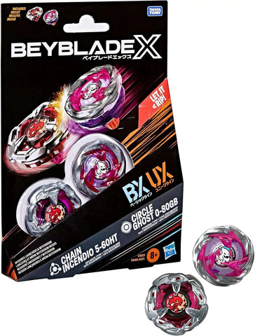 Beyblade X: Hasbro - Chain Incendio 5-60HT & Circle Ghost 0-80GB Dual Pack Set