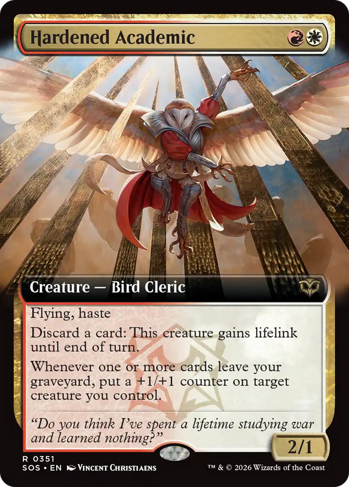 Hardened Academic (Extended Art) [Secrets of Strixhaven]