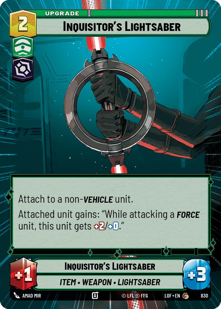 Inquisitor's Lightsaber (830) (Hyperspace Foil) (830) [Legends of the Force]
