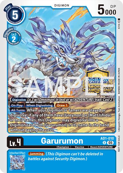 Garurumon [AD1-010] (World Championship 26–27 Regionals Season 2) [Advanced Booster Digimon Generation]