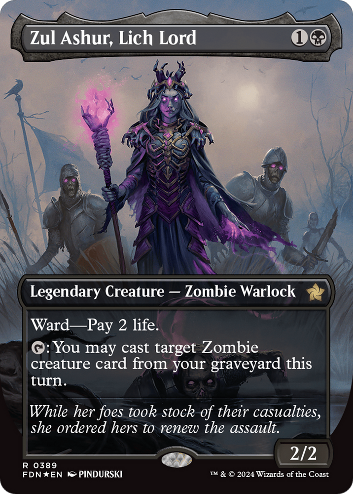 Zul Ashur, Lich Lord (Borderless) (Mana Foil) [Foundations]