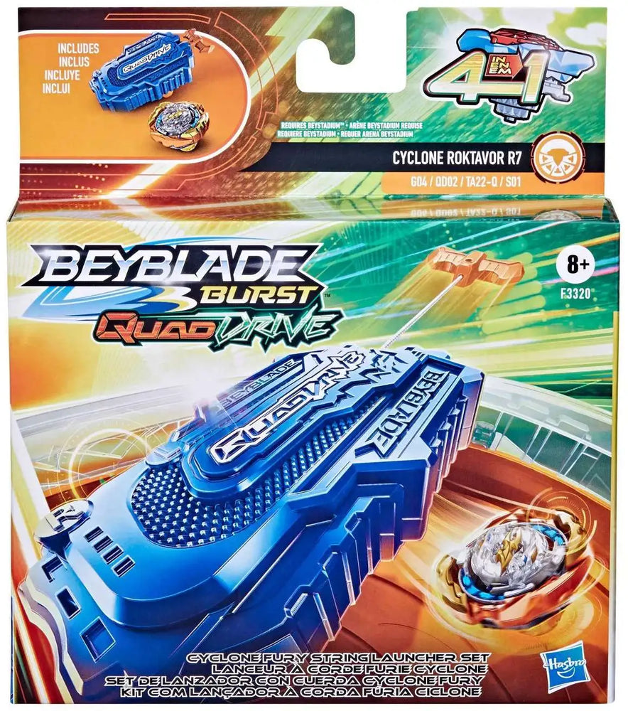 Beyblade Burst QuadDrive Cyclone Fury String Launcher [Cyclone Rokatavor R7]