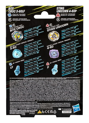 Beyblade X: Hasbro - Bite Croc & Sting Unicorn Dual Pack