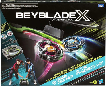 Beyblade X: Hasbro - Xtreme Battle Set with Beystadium Arena [Dagger Dran 4-60R Attack Type & Tusk Mammoth 3-60T]