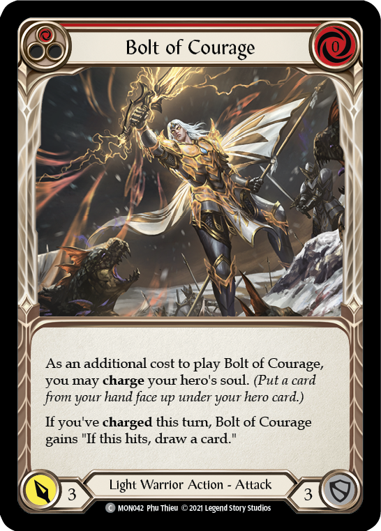 Bolt of Courage (Red) [MON042-RF] 1st Edition Rainbow Foil