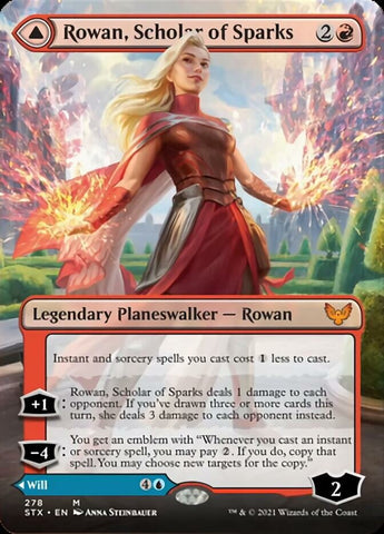 Rowan, Scholar of Sparks // Will, Scholar of Frost (Borderless) [Strixhaven: School of Mages]
