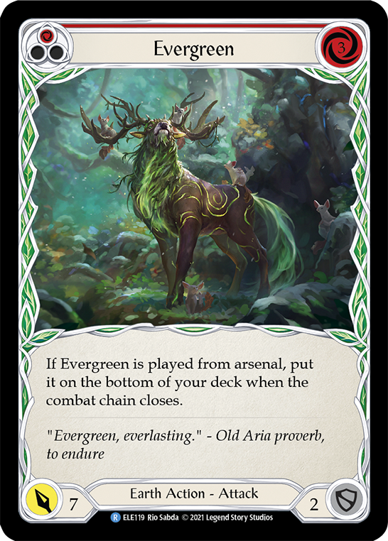 Evergreen (Red) [ELE119] (Tales of Aria)  1st Edition Rainbow Foil