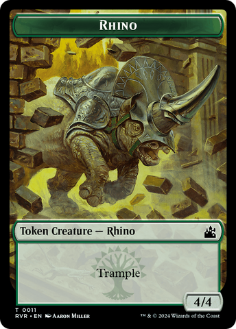 Saproling // Rhino Double-Sided Token [Ravnica Remastered Tokens]