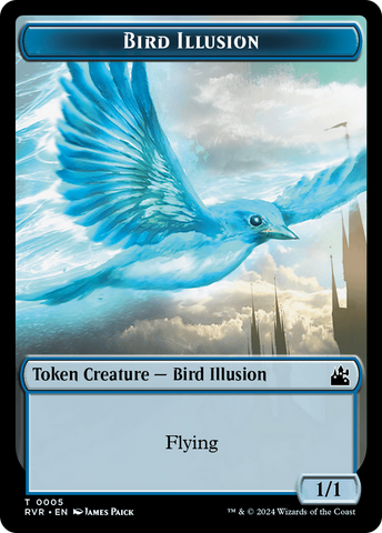 Spirit (0018) // Bird Illusion Double-Sided Token [Ravnica Remastered Tokens]