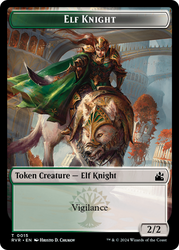 Elf Knight // Soldier Double-Sided Token [Ravnica Remastered Tokens]