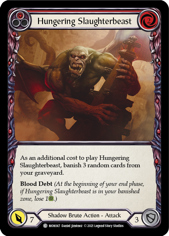 Hungering Slaughterbeast (Red) [MON147-RF] 1st Edition Rainbow Foil